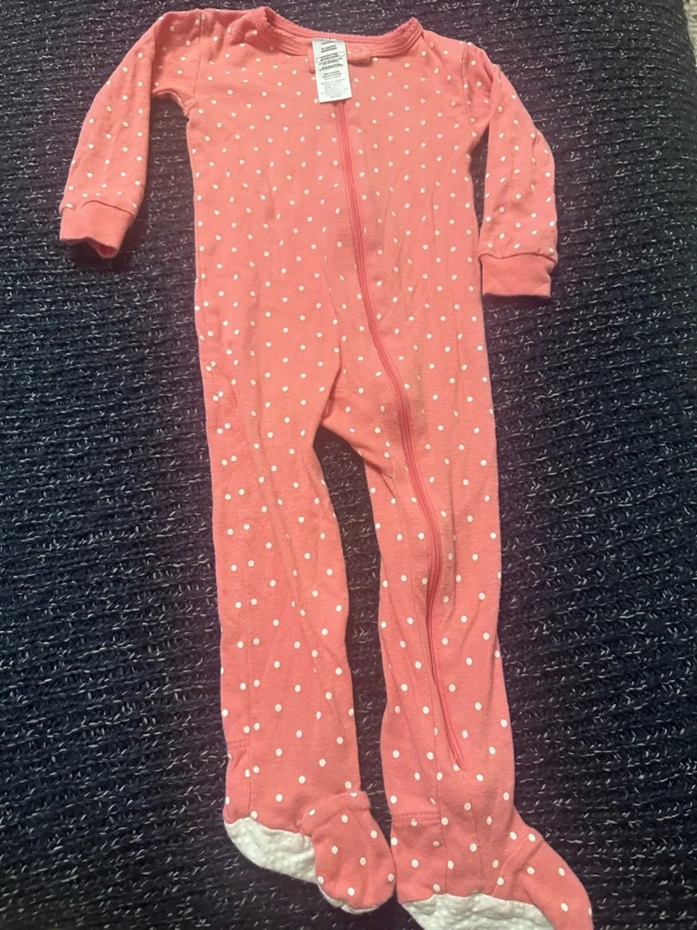2 Baby Girl Zip Sleeper Pajamas Bundle 12M–18M